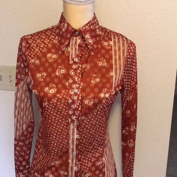 Multicolor Vintage J.Mohilet Women Blouse Size S - Picture 4 of 15